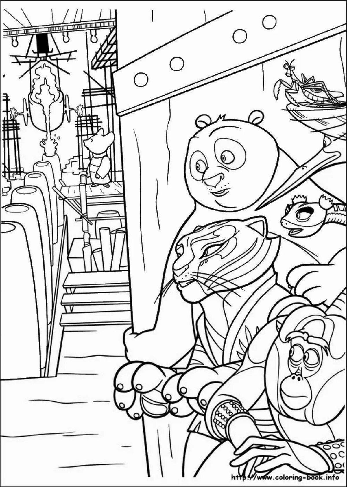 Animated kung fu panda kai coloring book