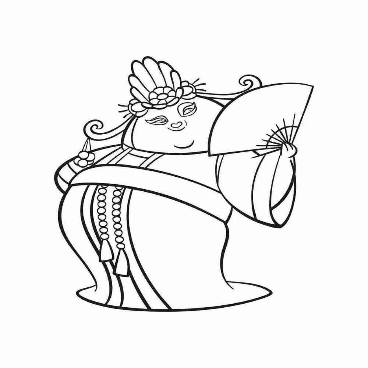 Coloring manly kung fu panda kai