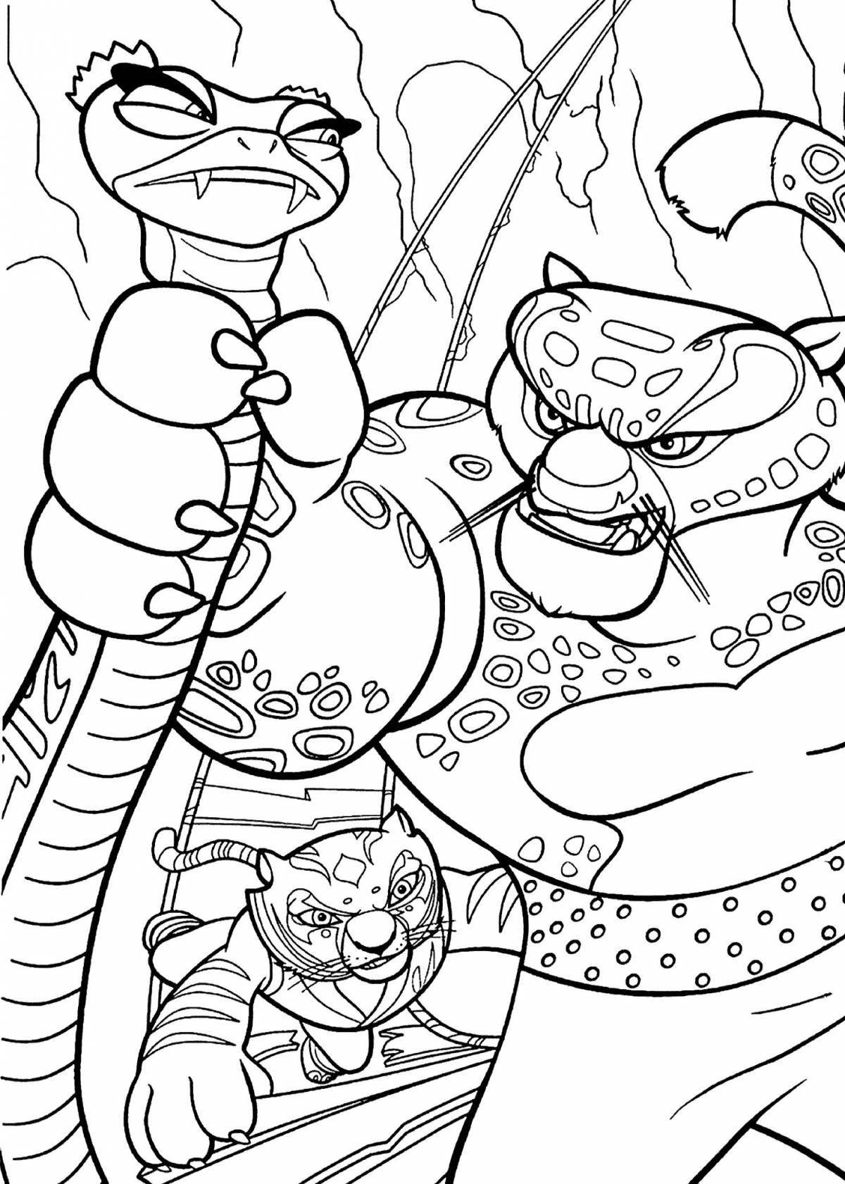 Exquisite kung fu panda kai coloring book