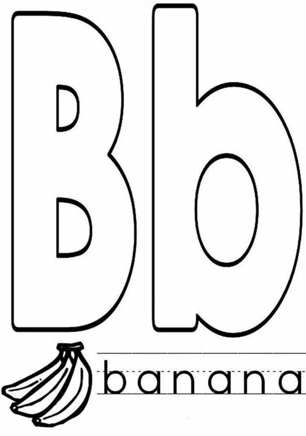 Colorful letter b coloring book