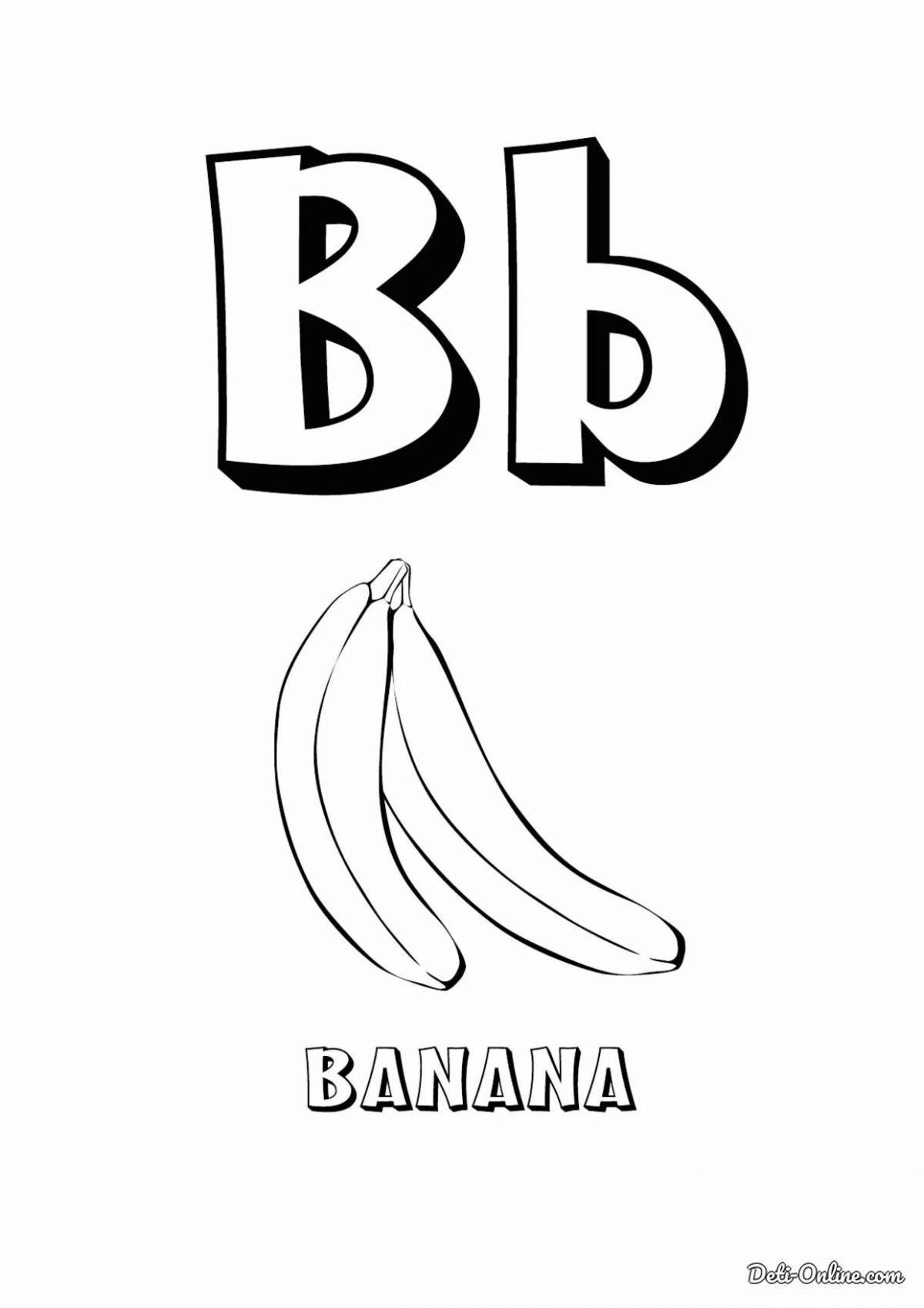 Coloring page joyful letter b