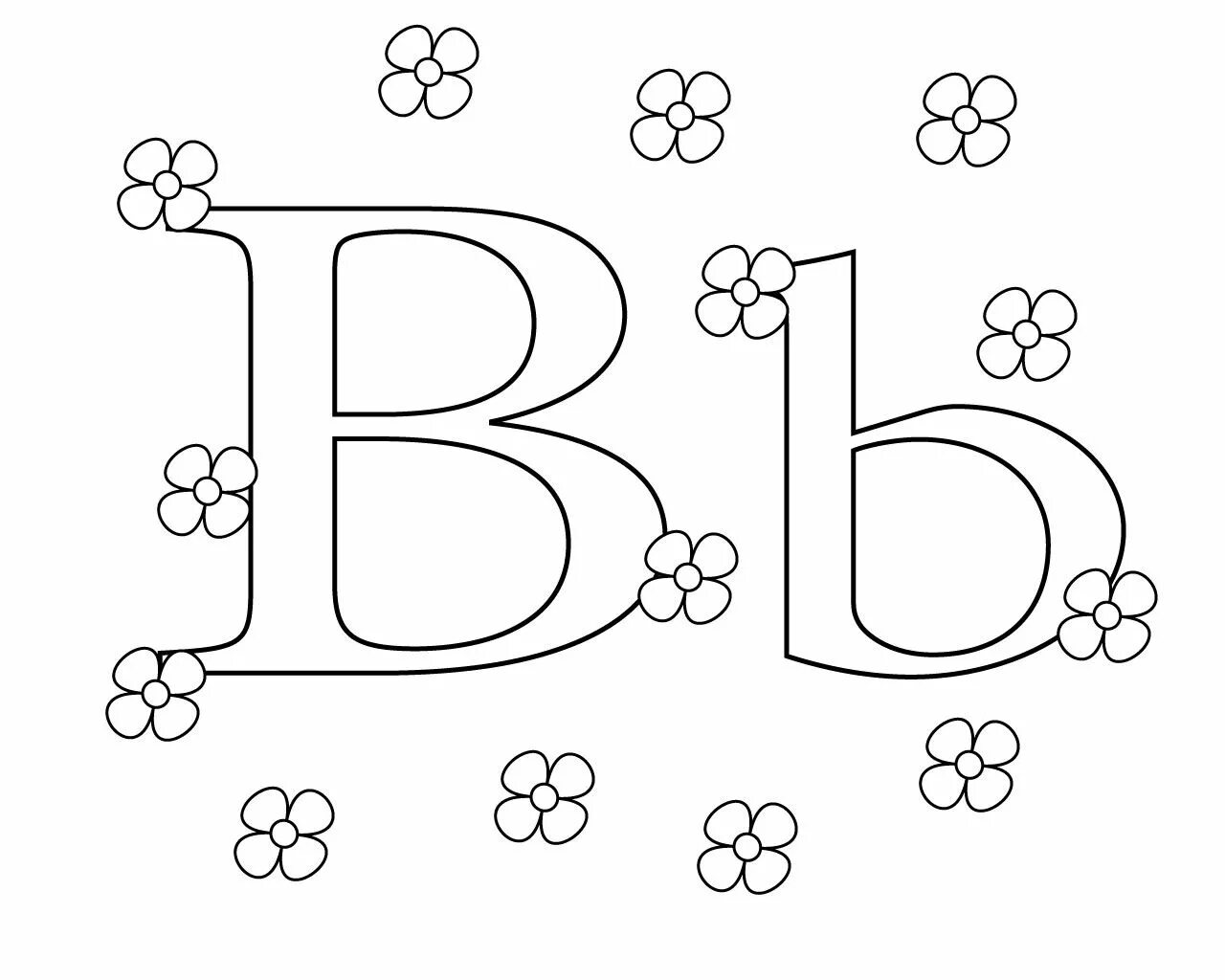 Fancy letter b coloring book