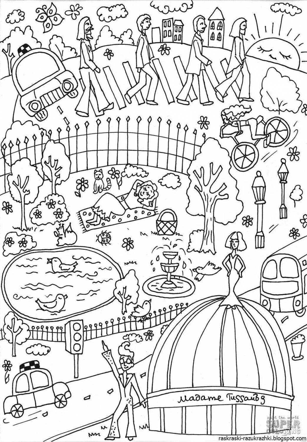 Shining Night at the Museum coloring page