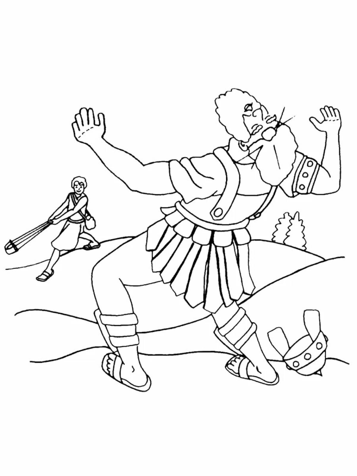 Jolly david and goliath coloring book