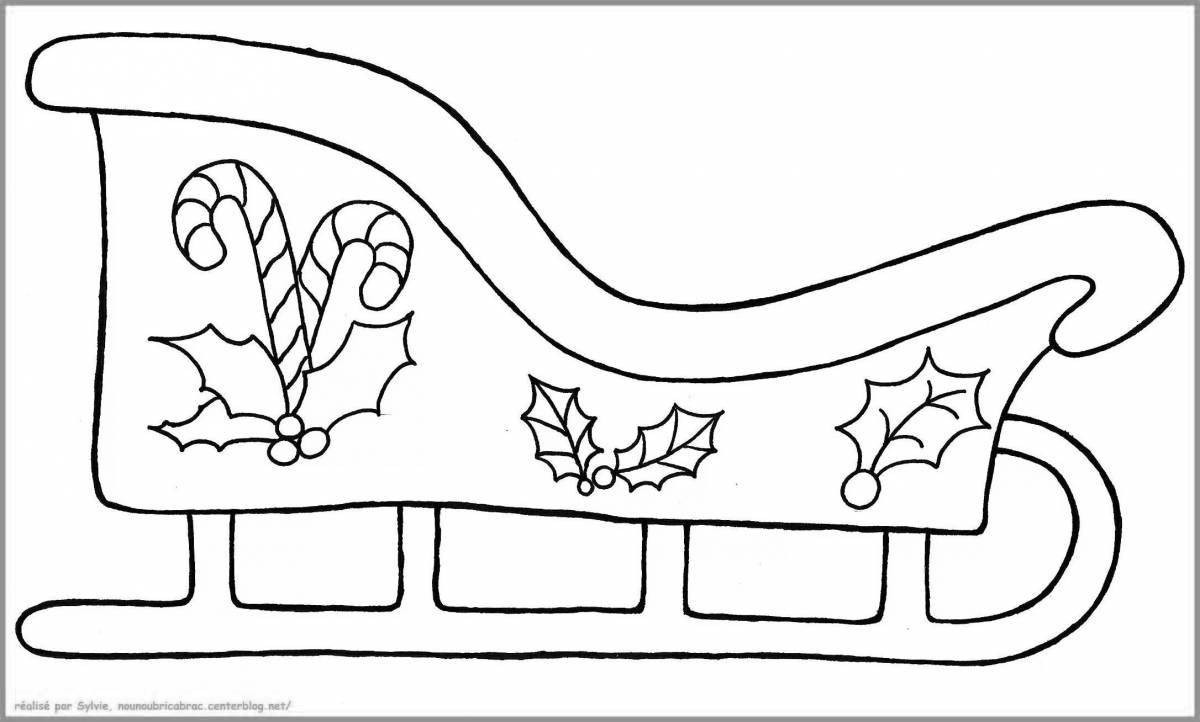 Fancy sleigh coloring for preschoolers