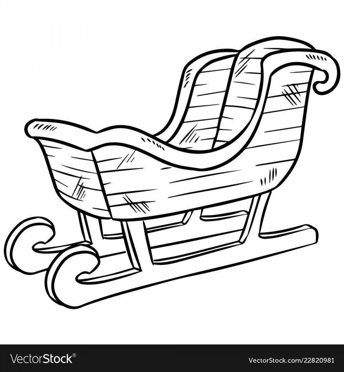 Funny sleigh coloring for babies