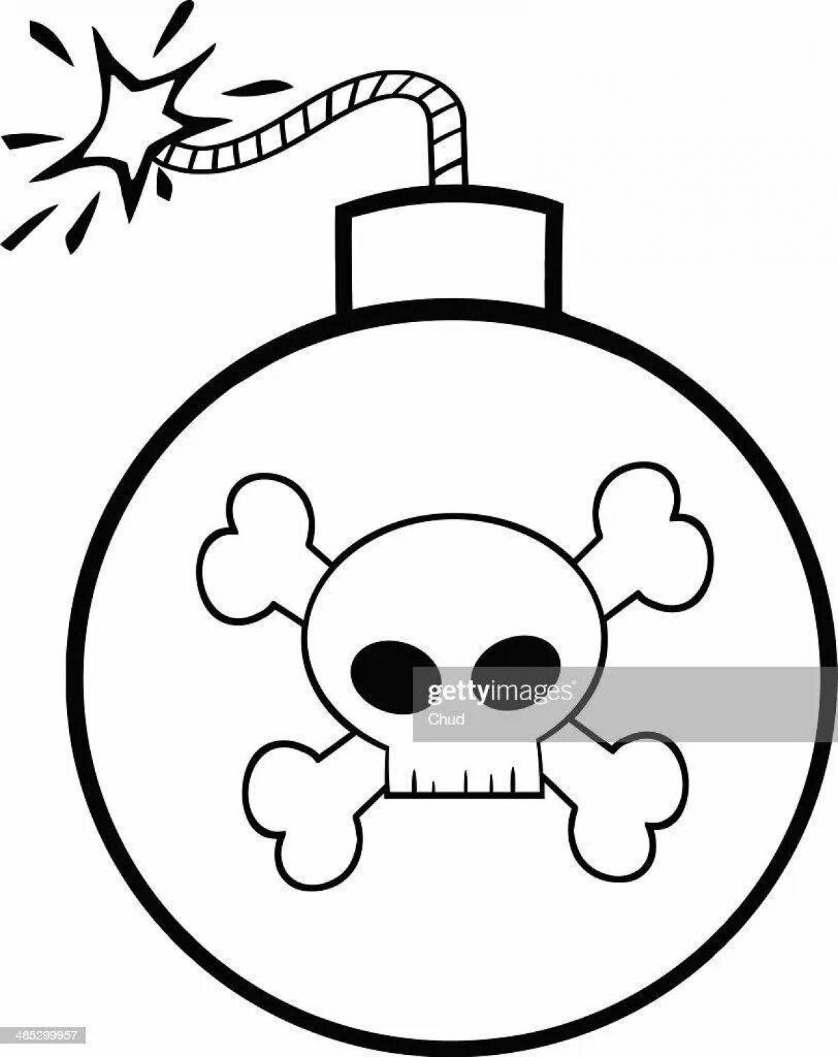 Photo Colourful bomb coloring for kids