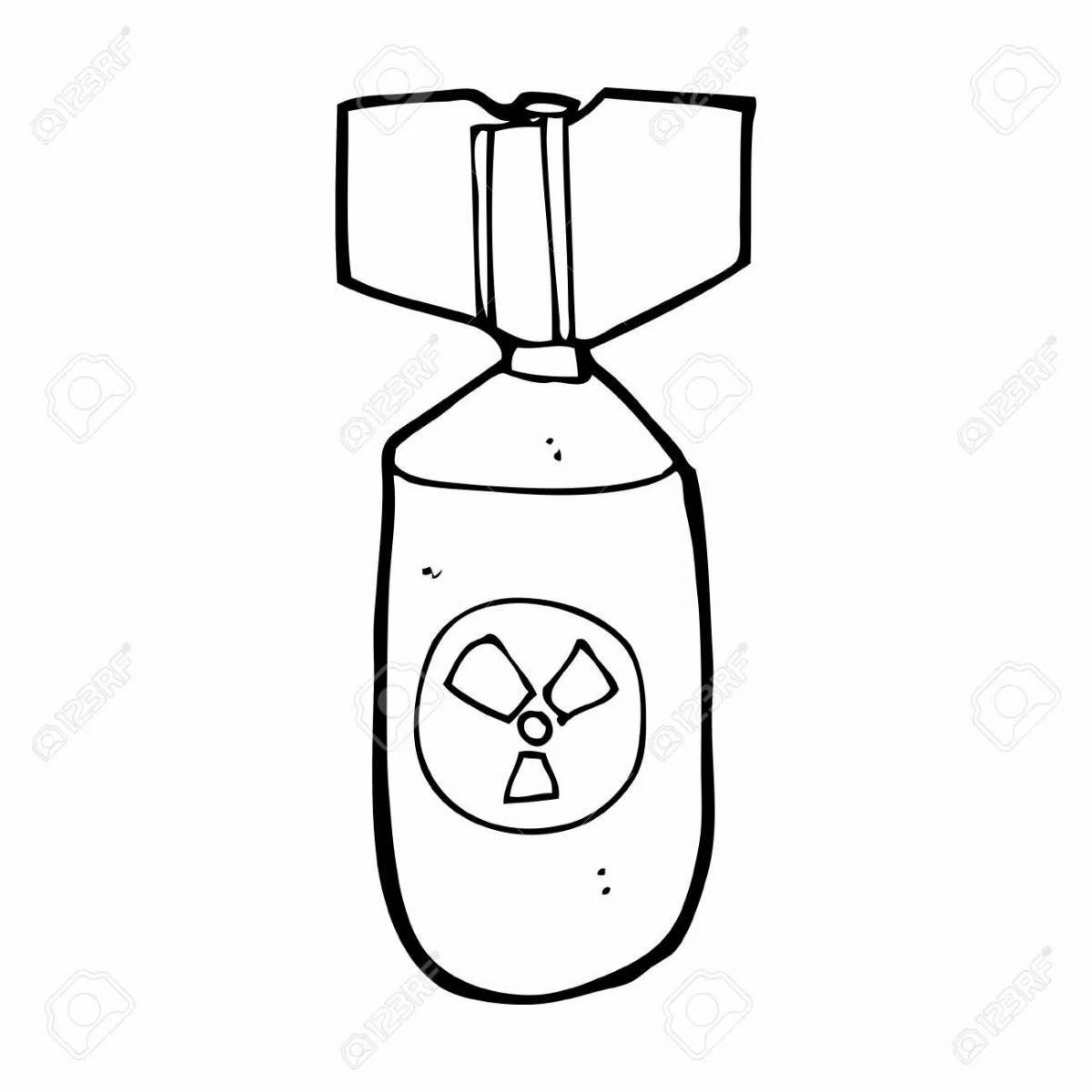 Photo Coloring page nice bomb for kids