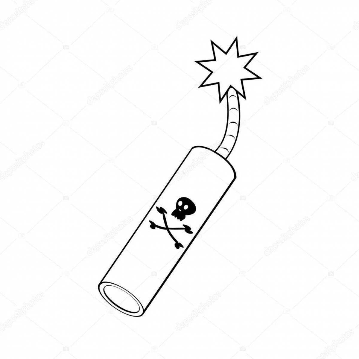 Amazing bomb coloring page for kids