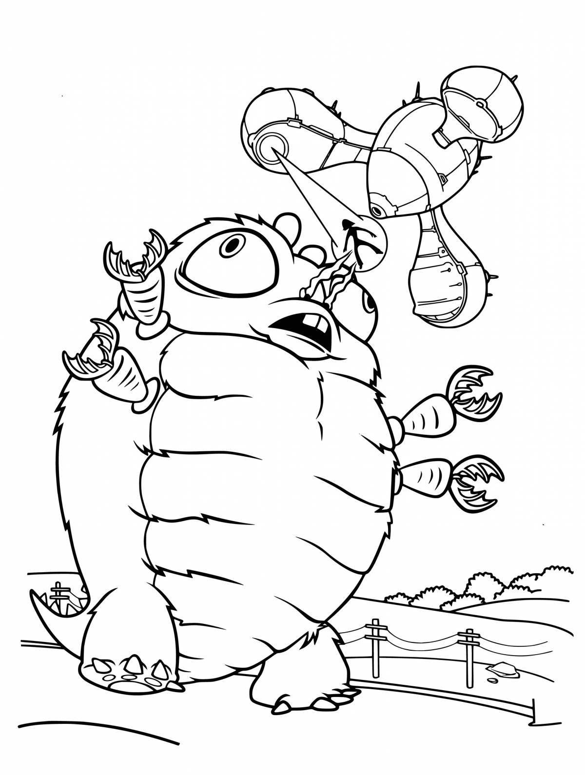 Colorful monsters vs aliens coloring book
