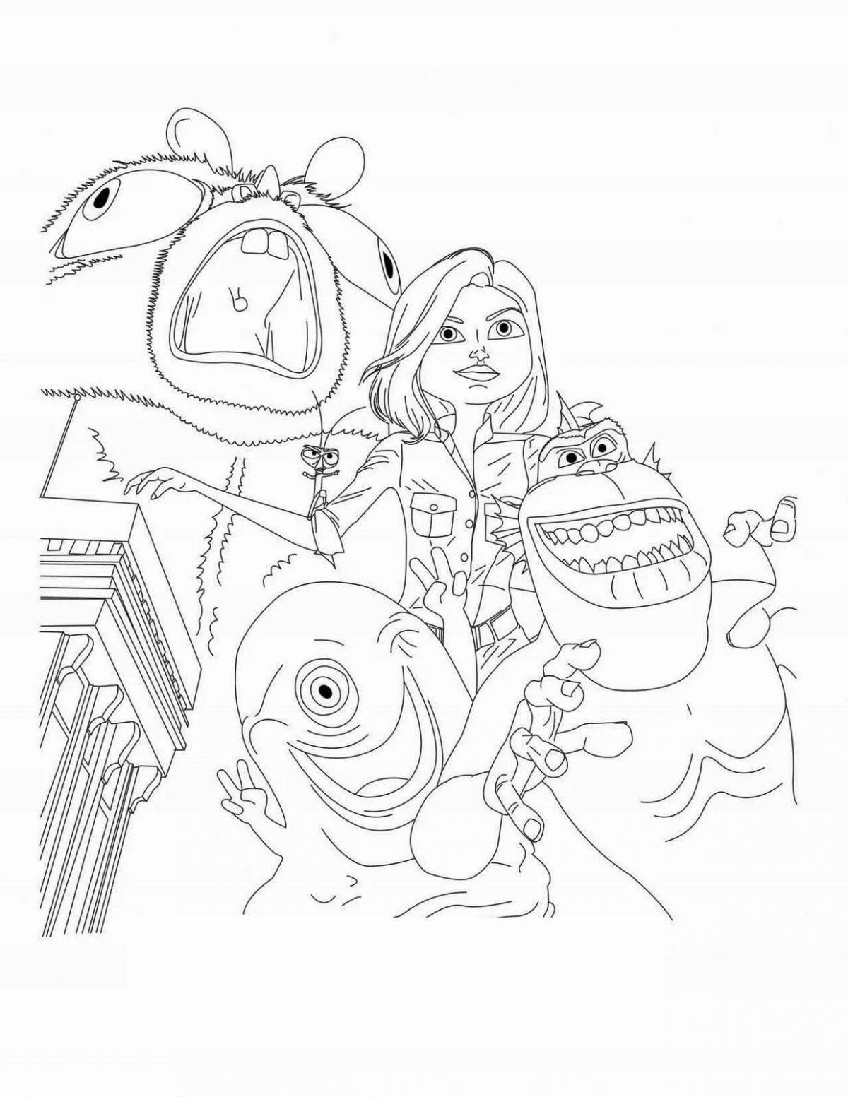 Exciting monsters vs aliens coloring pages