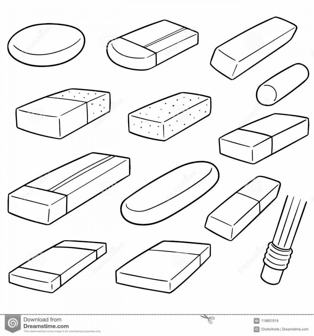 Картинка раскраска ластик