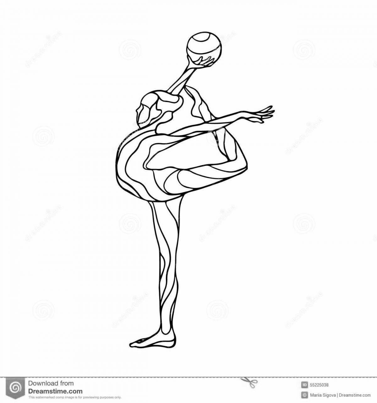 Креативная гимнастка с булавами