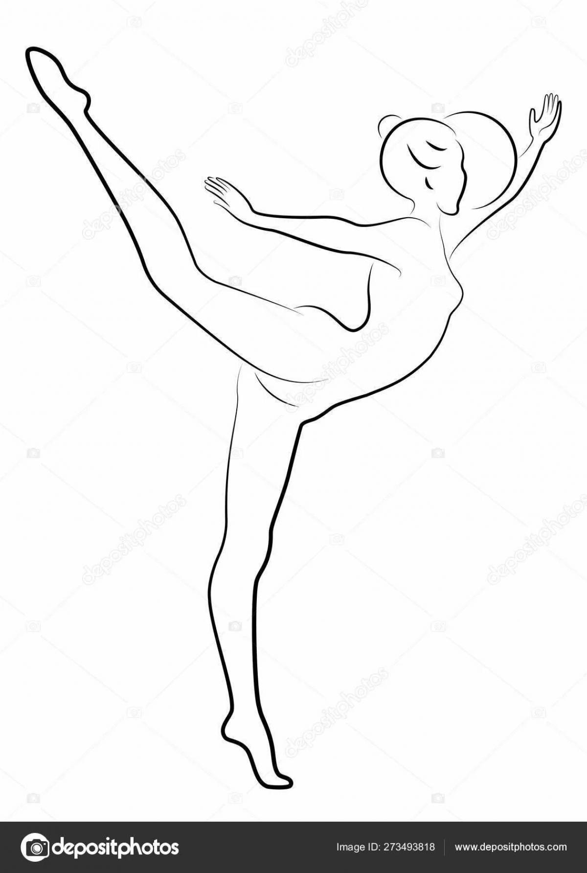 Утонченная гимнастка с булавами