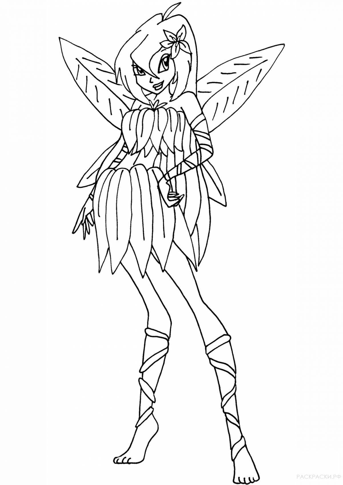 Раскраска Элегантная раскраска винкс блум чармикс