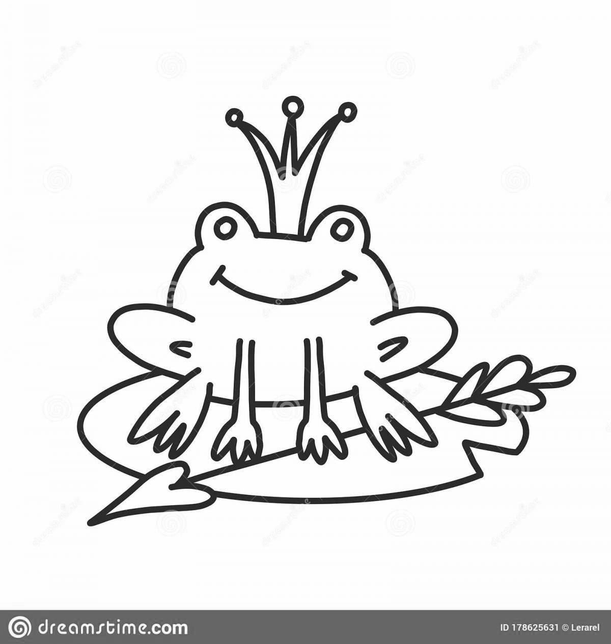 Изысканная лягушка на водяной лилии