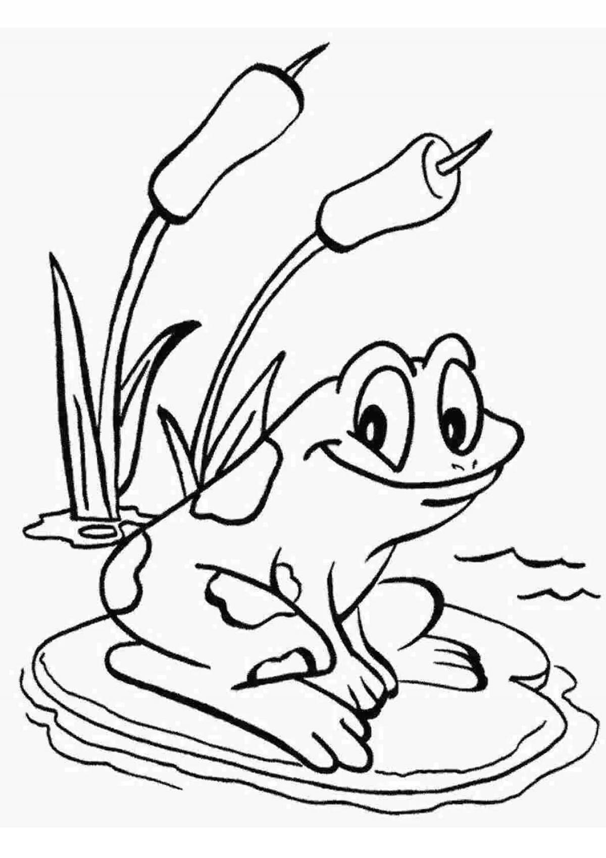 Ликующая лягушка на водяной лилии