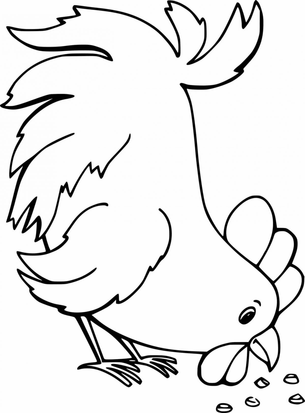 Joyful grains for chicken coloring page