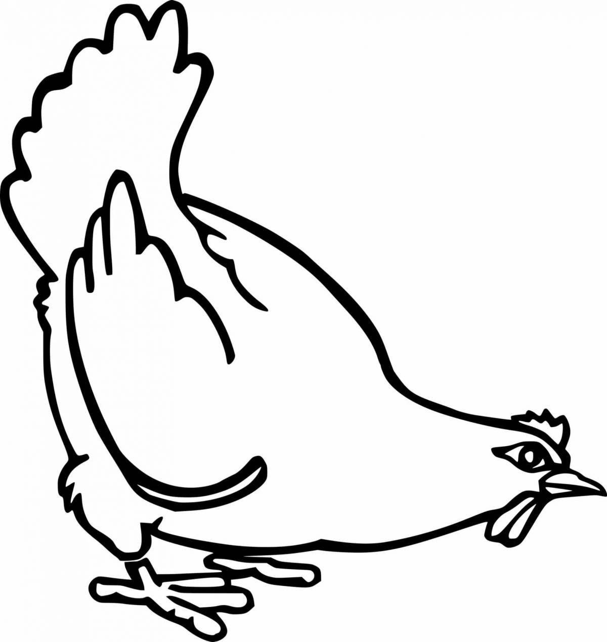 Анимированные зерна для страницы раскраски курицы