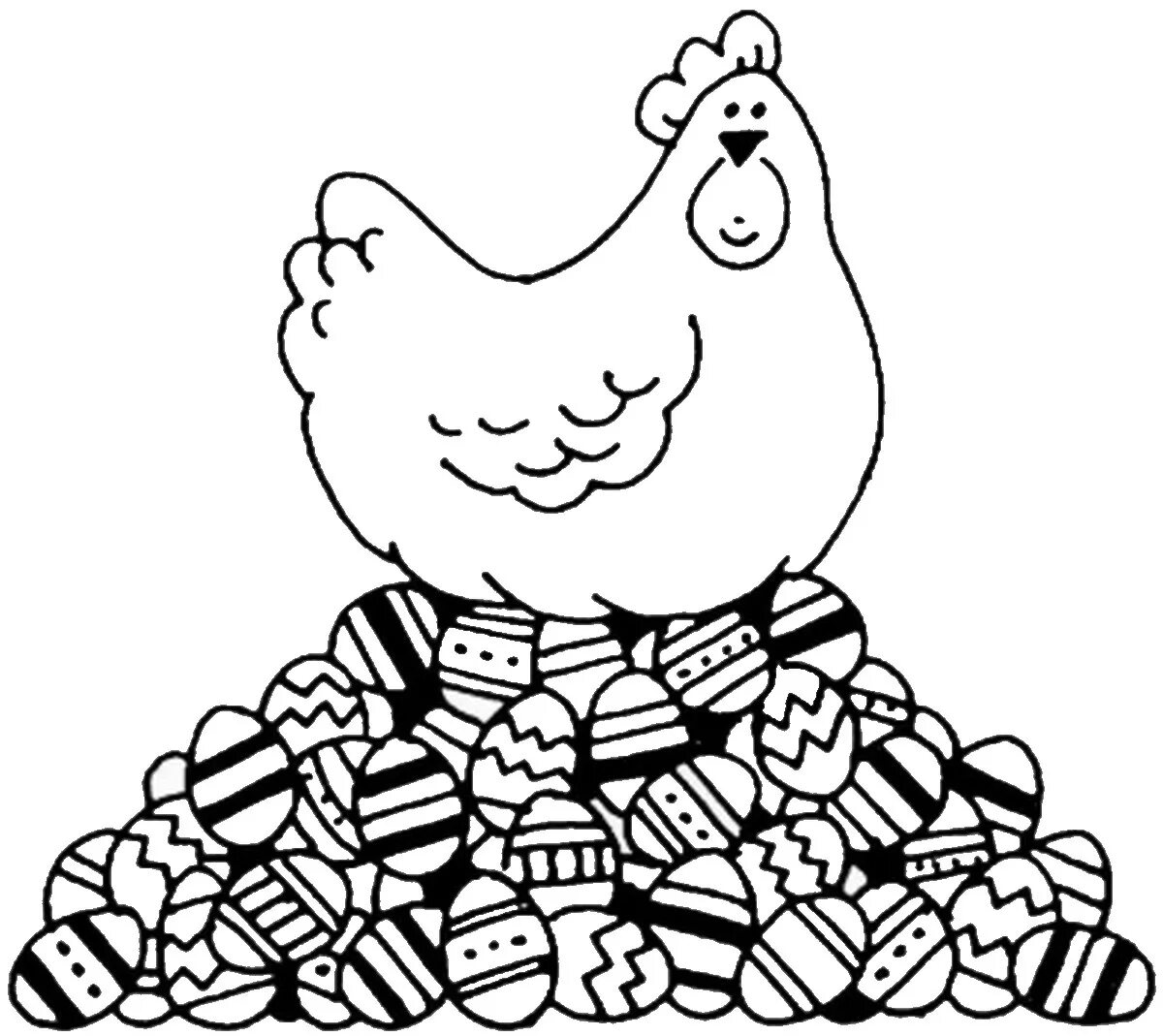 Colorful bright grains for chicken coloring page