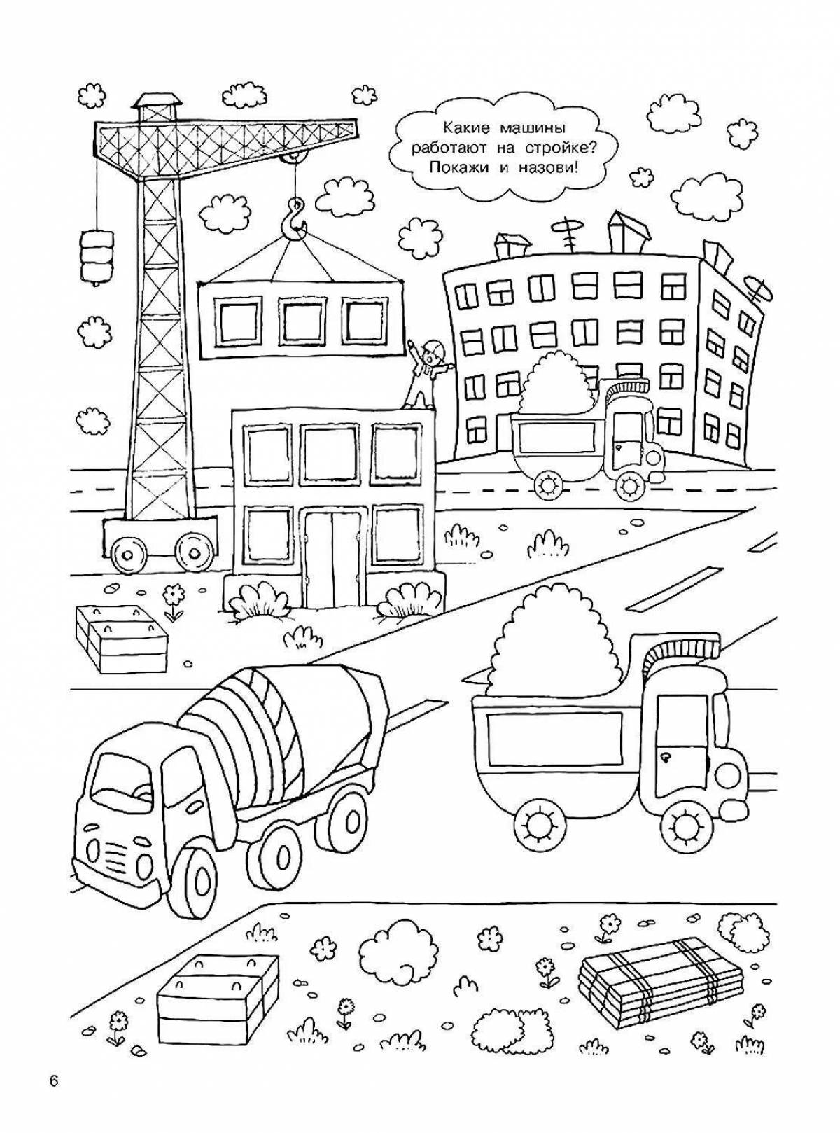 Incredible building coloring book for boys
