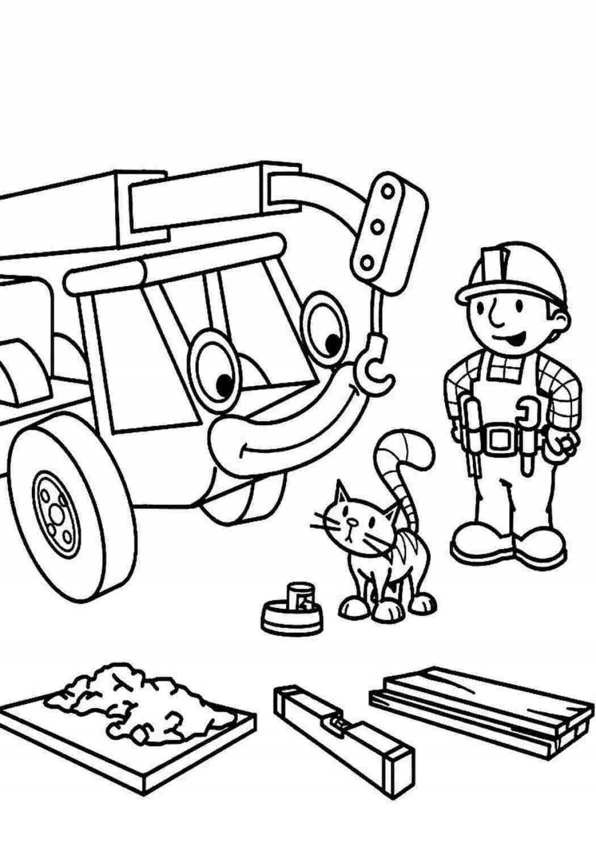 Wonderful building coloring for boys