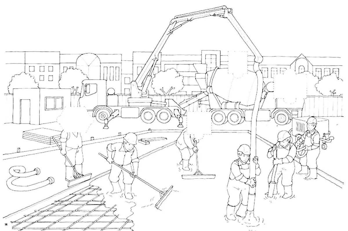 Раскраска великолепная стройка для мальчиков
