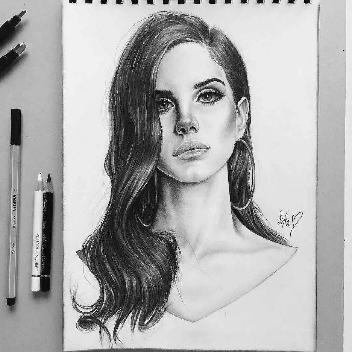 Lana Del Rey glowing coloring book
