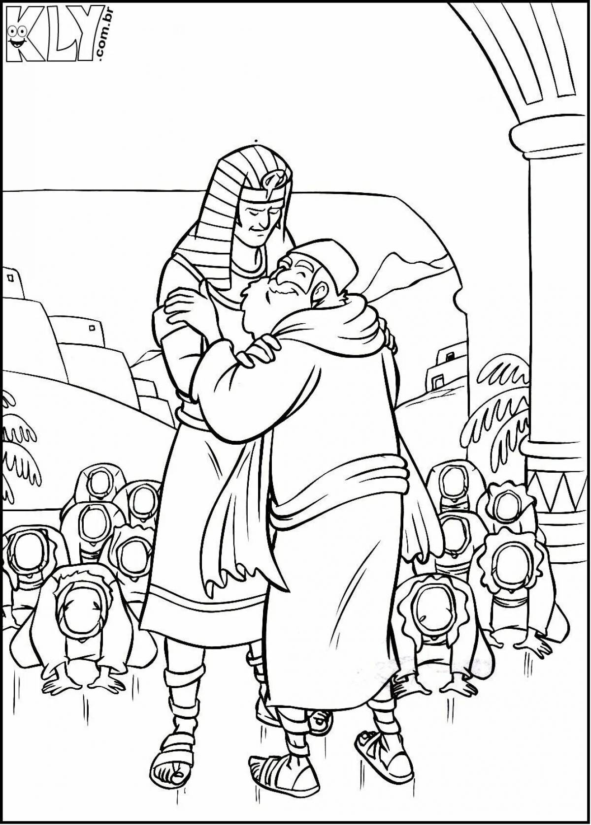 Colourfully made joseph in egypt coloring book