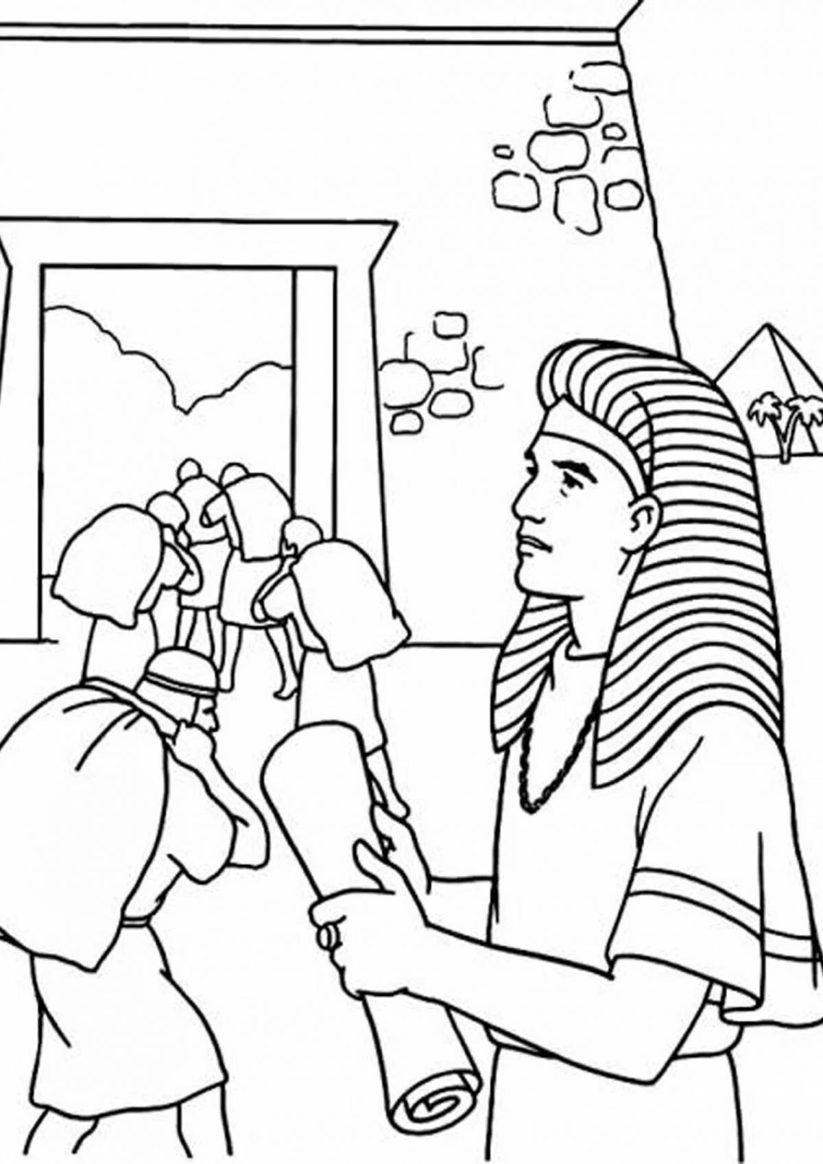 Colorful image of joseph in egypt coloring book