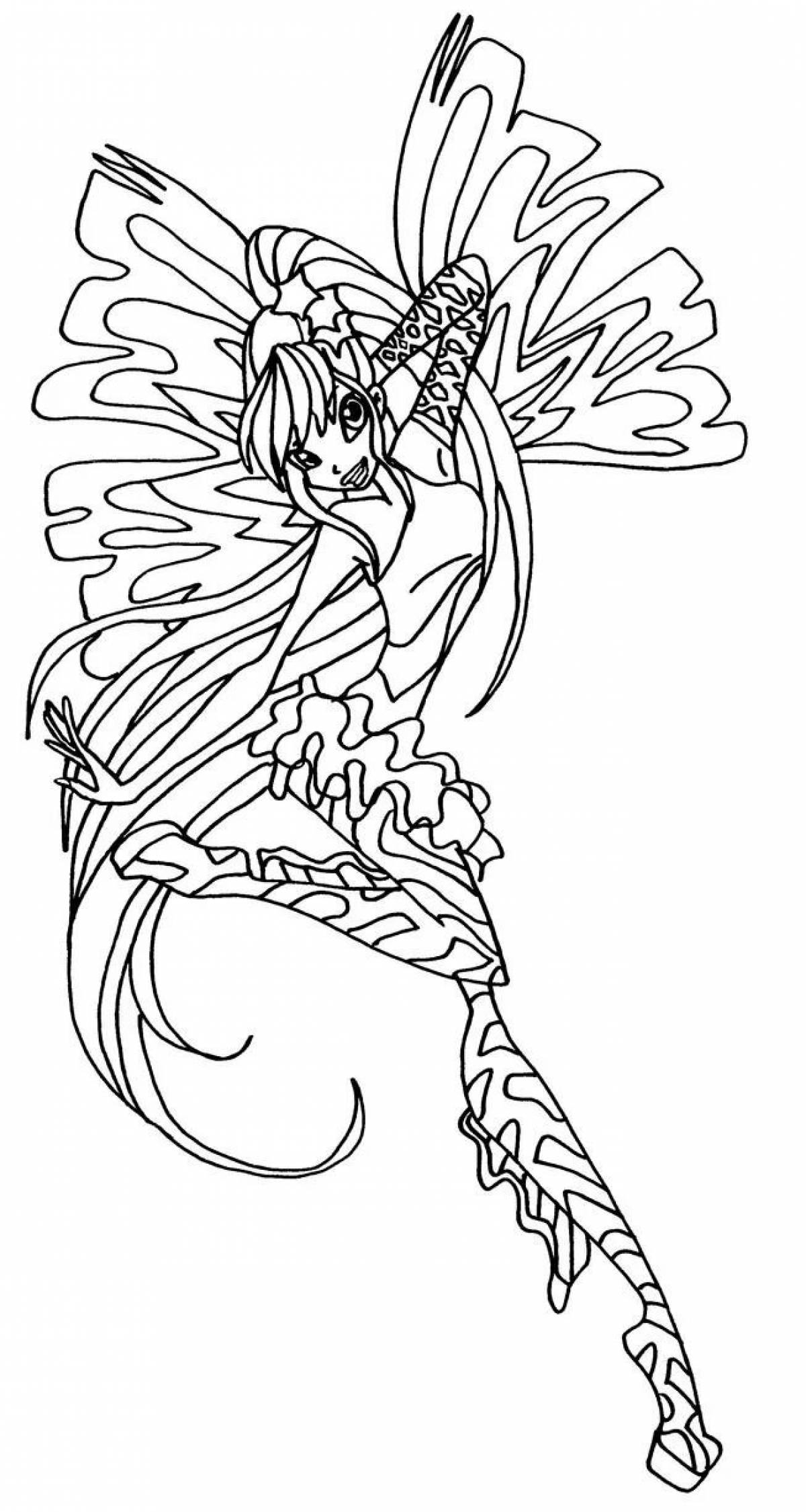 Exquisite winx coloring stella sirenix