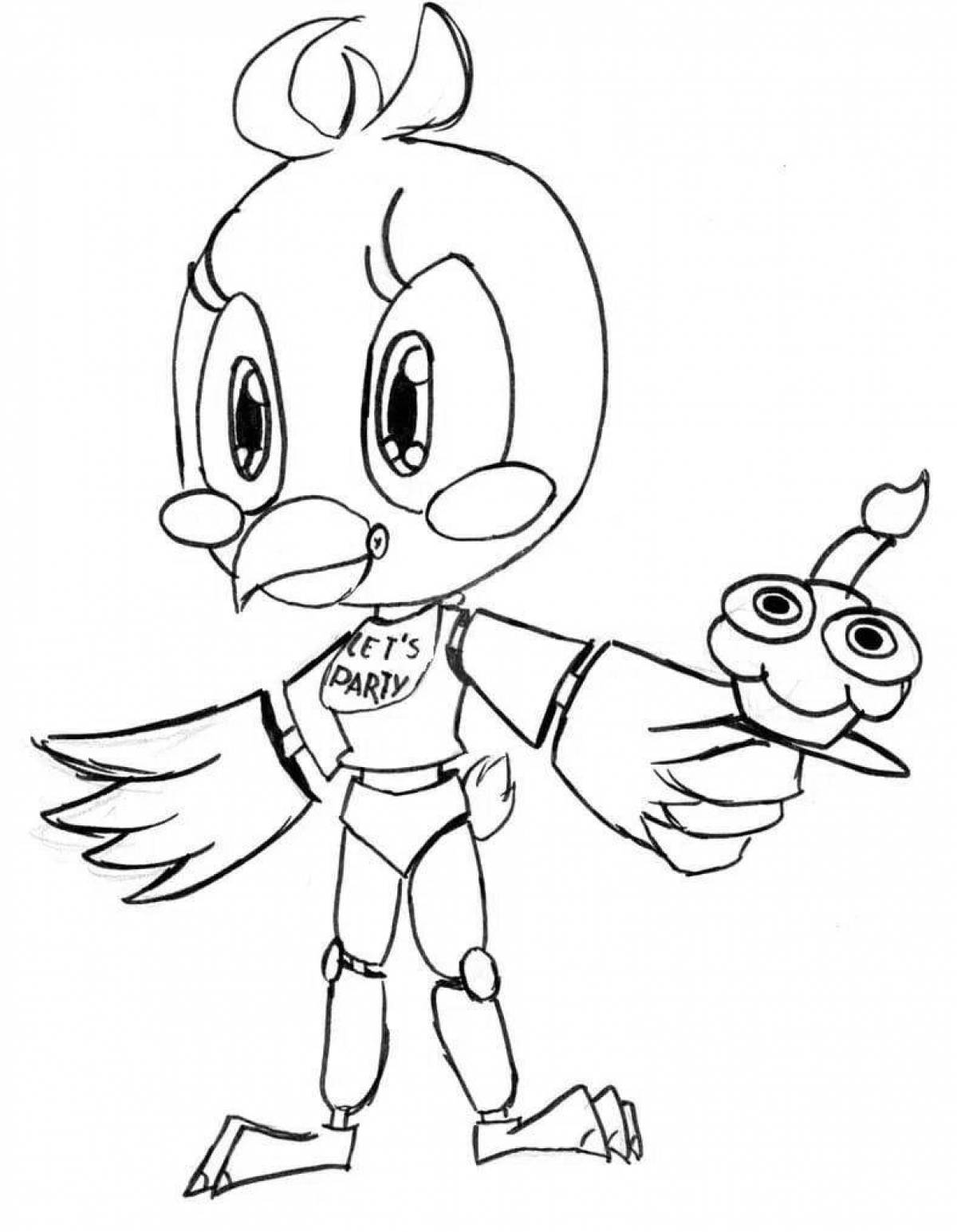 Coloring page of that fnaf chick