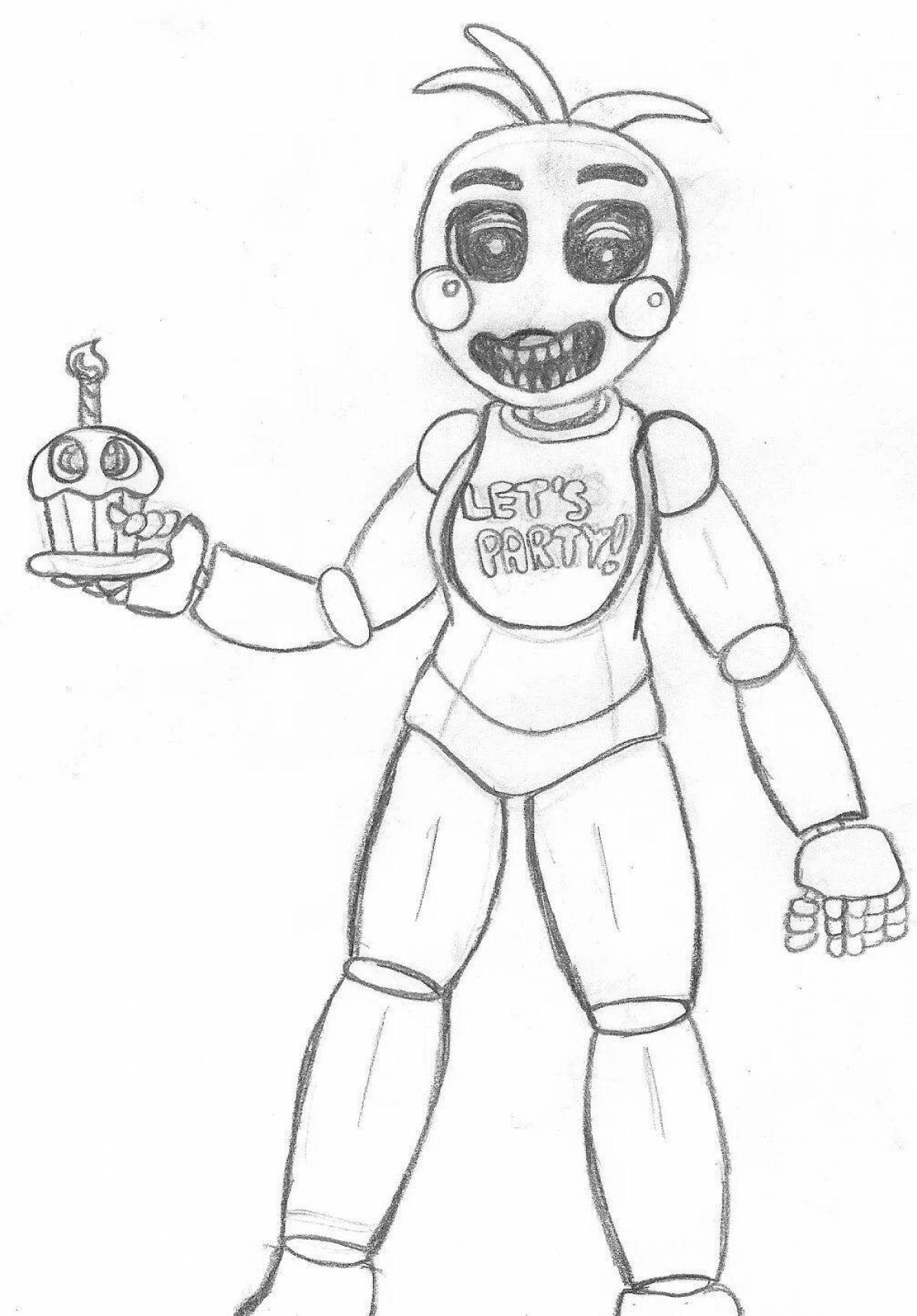 Coloring grand fnaf toy chica