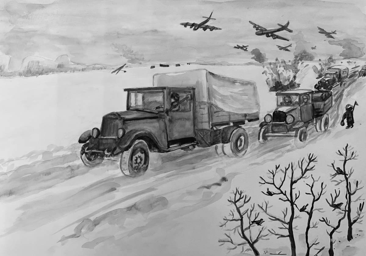 Coloring page charming road of life