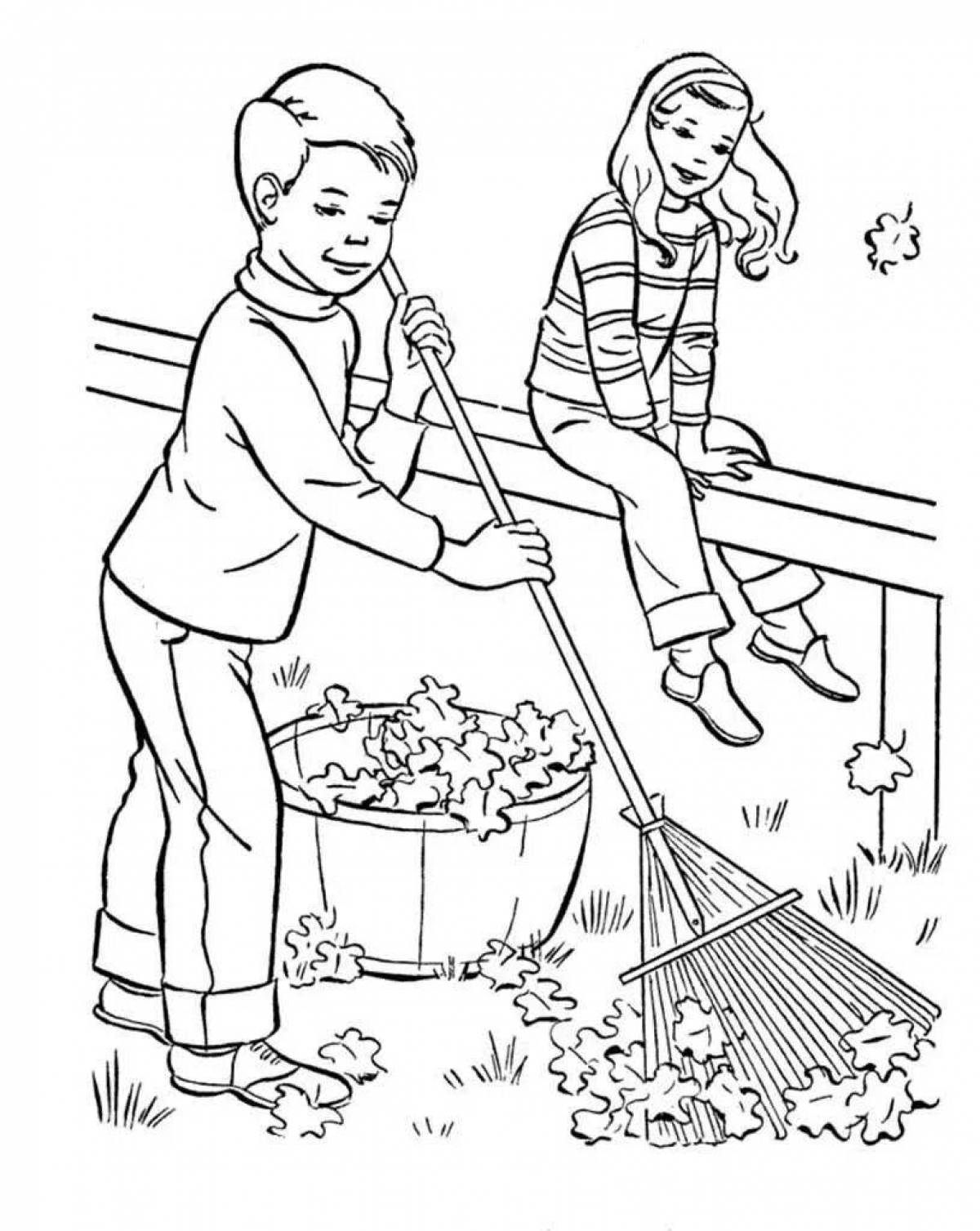 Glorious man and nature coloring page