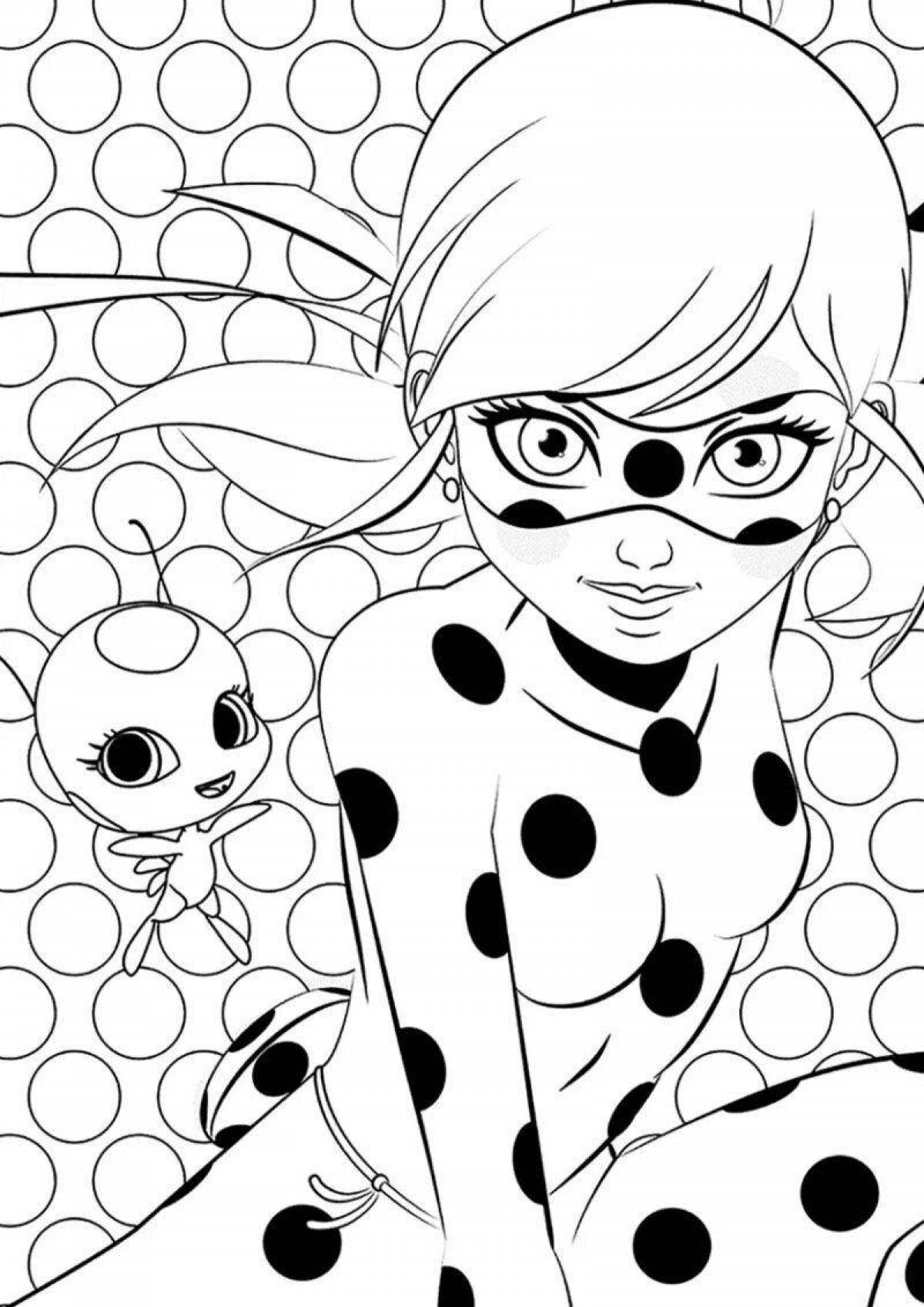 Coloring playful lady bug doll