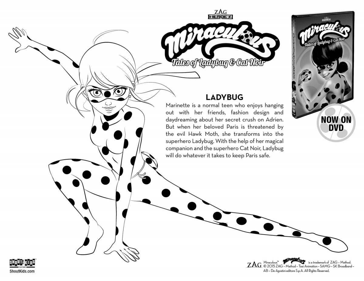 Coloring page luminous lady bug doll