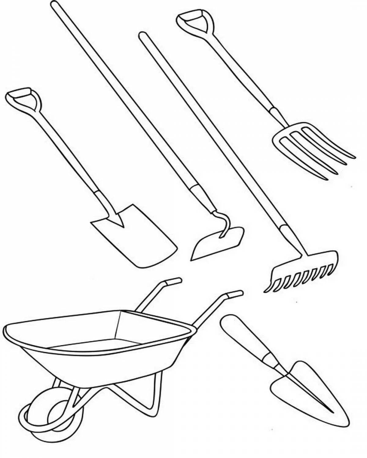 Fun tool coloring page for preschoolers