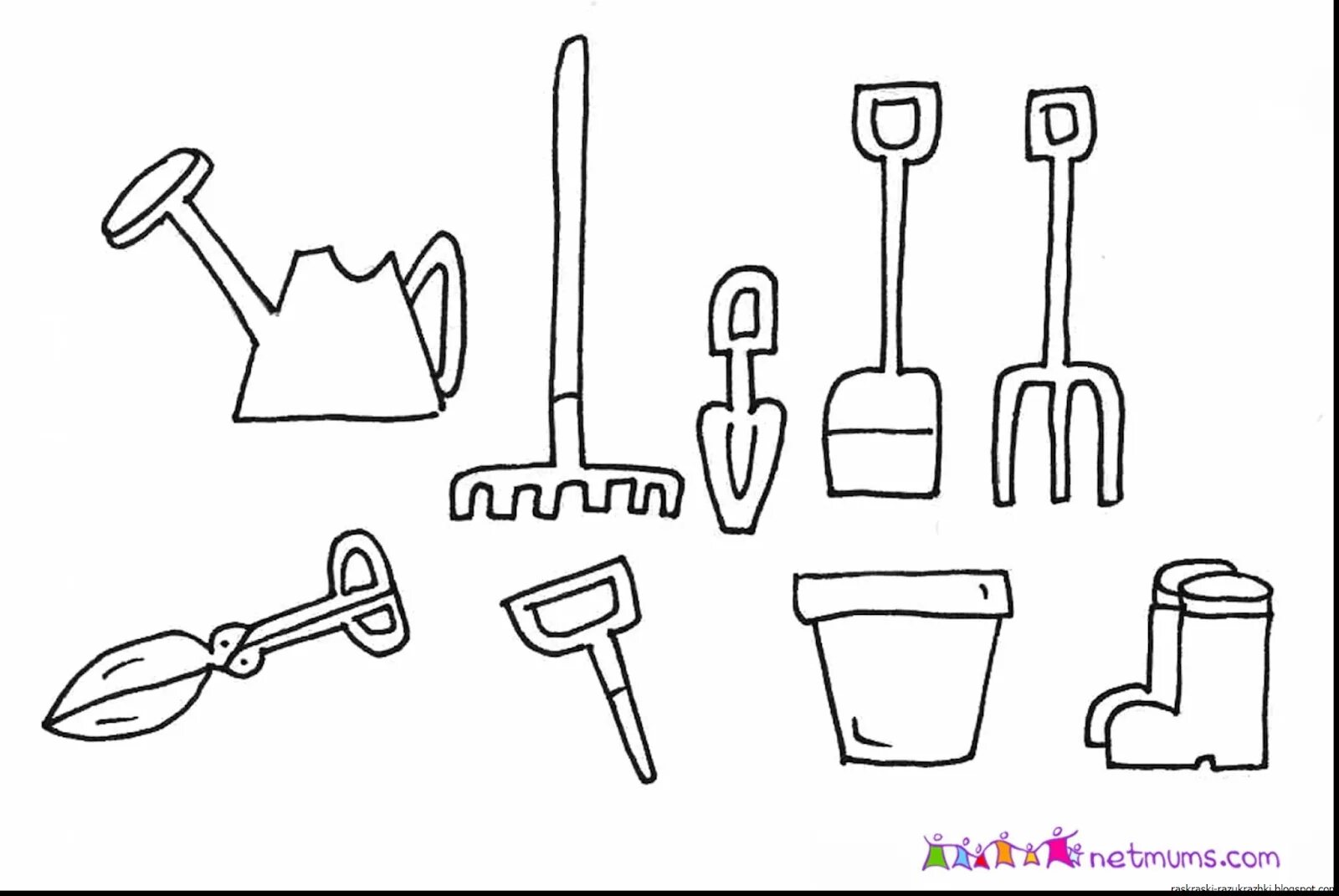 Exciting preschool tool coloring page