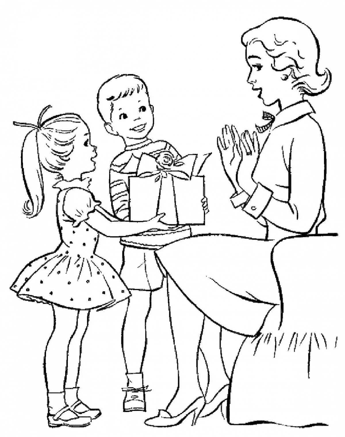 Great coloring book mom and boy