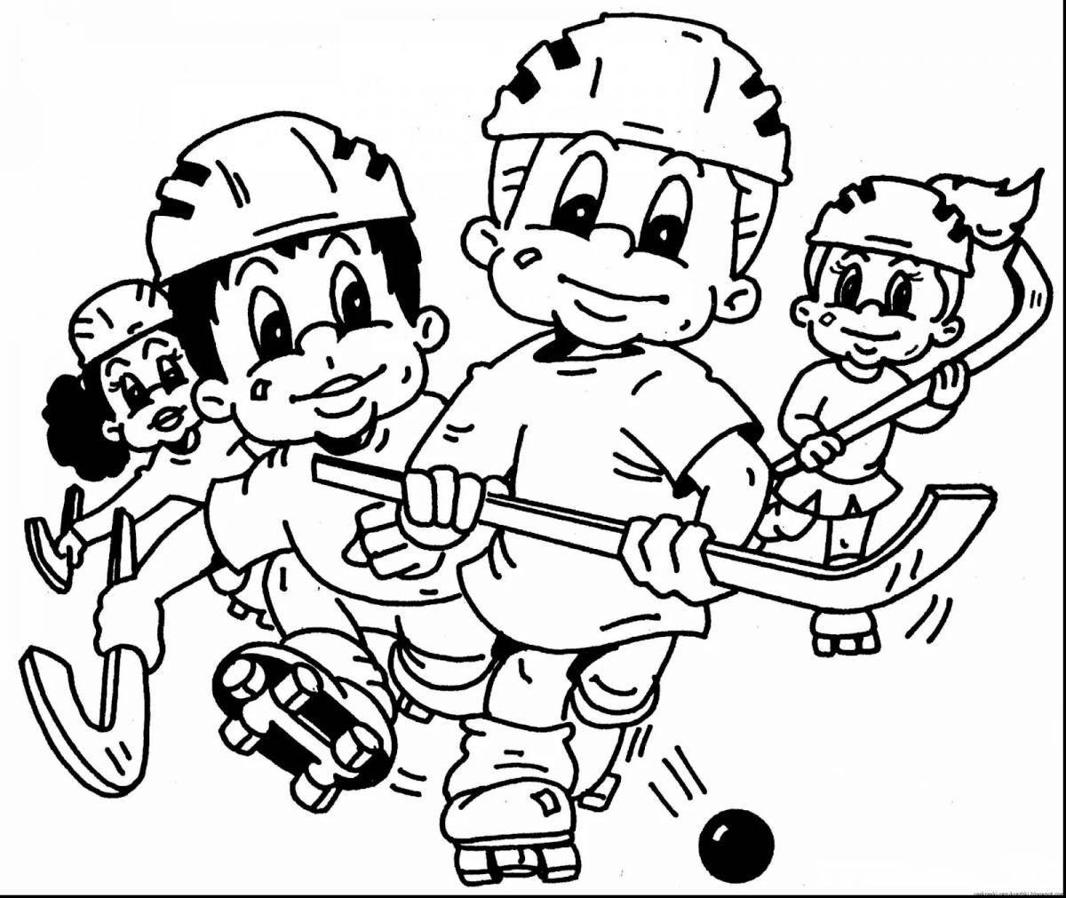 Joyful sports coloring book for kids