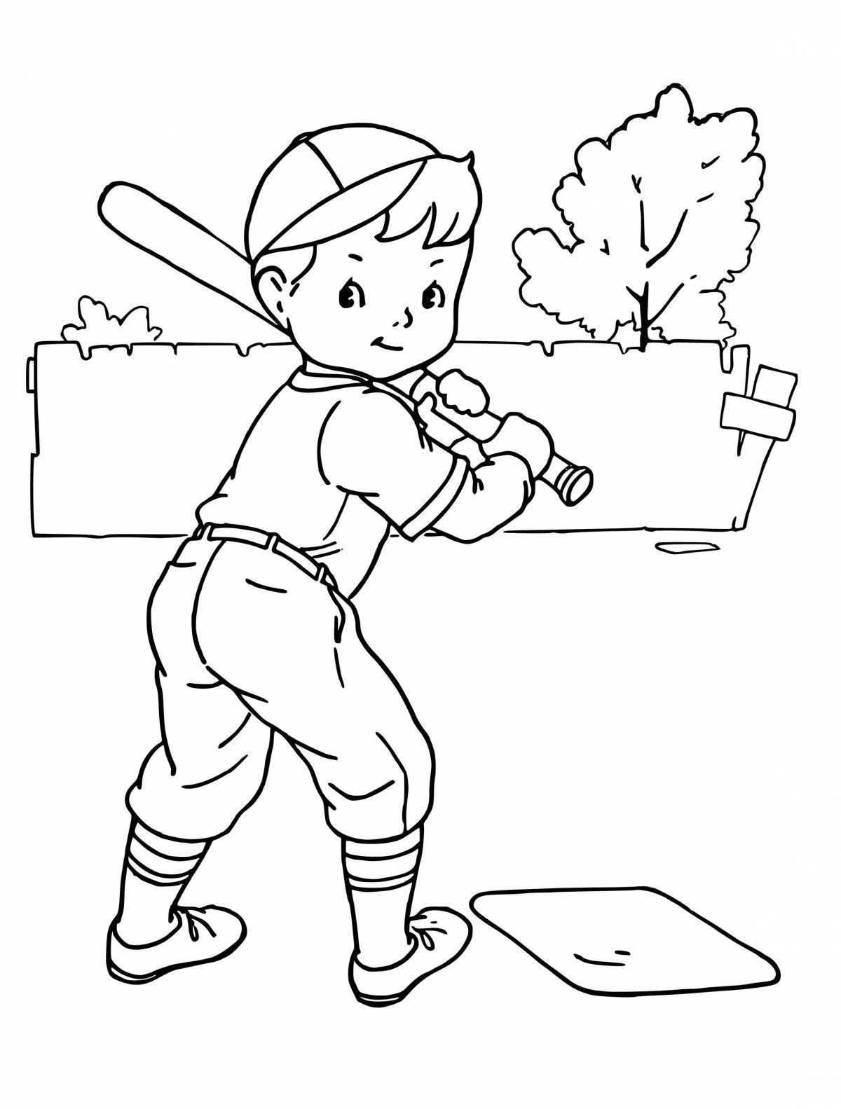 Animated sports coloring pages for kids