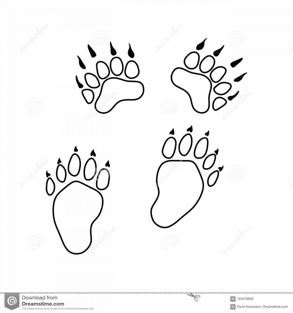 Fascinating footprints on the snow coloring page