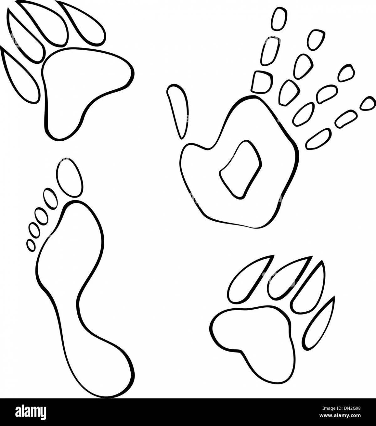 Coloring page divine footprints in the snow