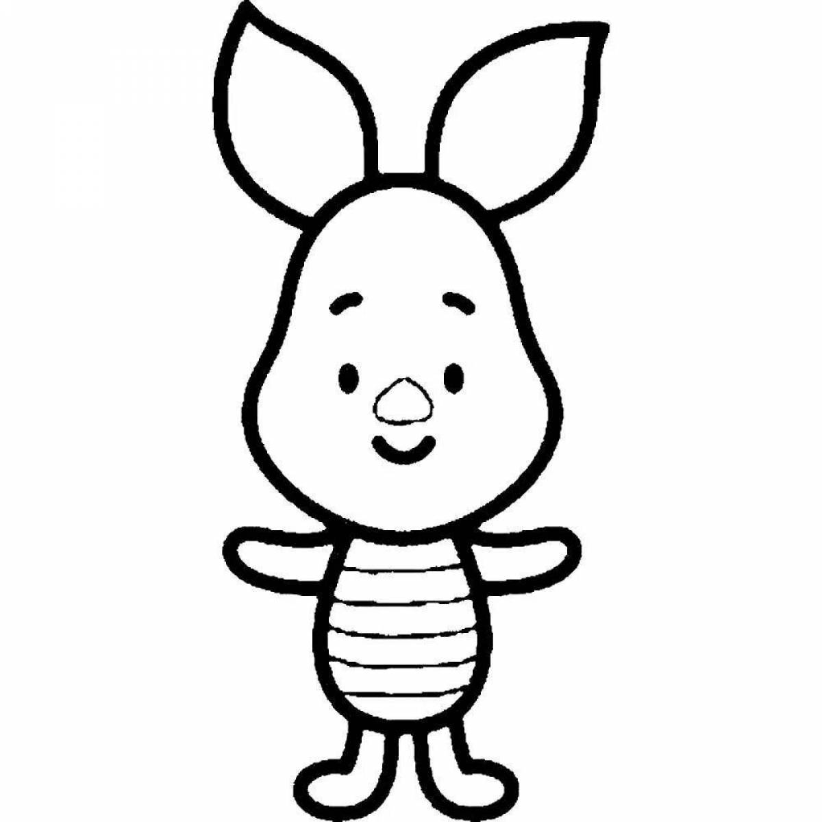 Colored cartoon easy coloring pages