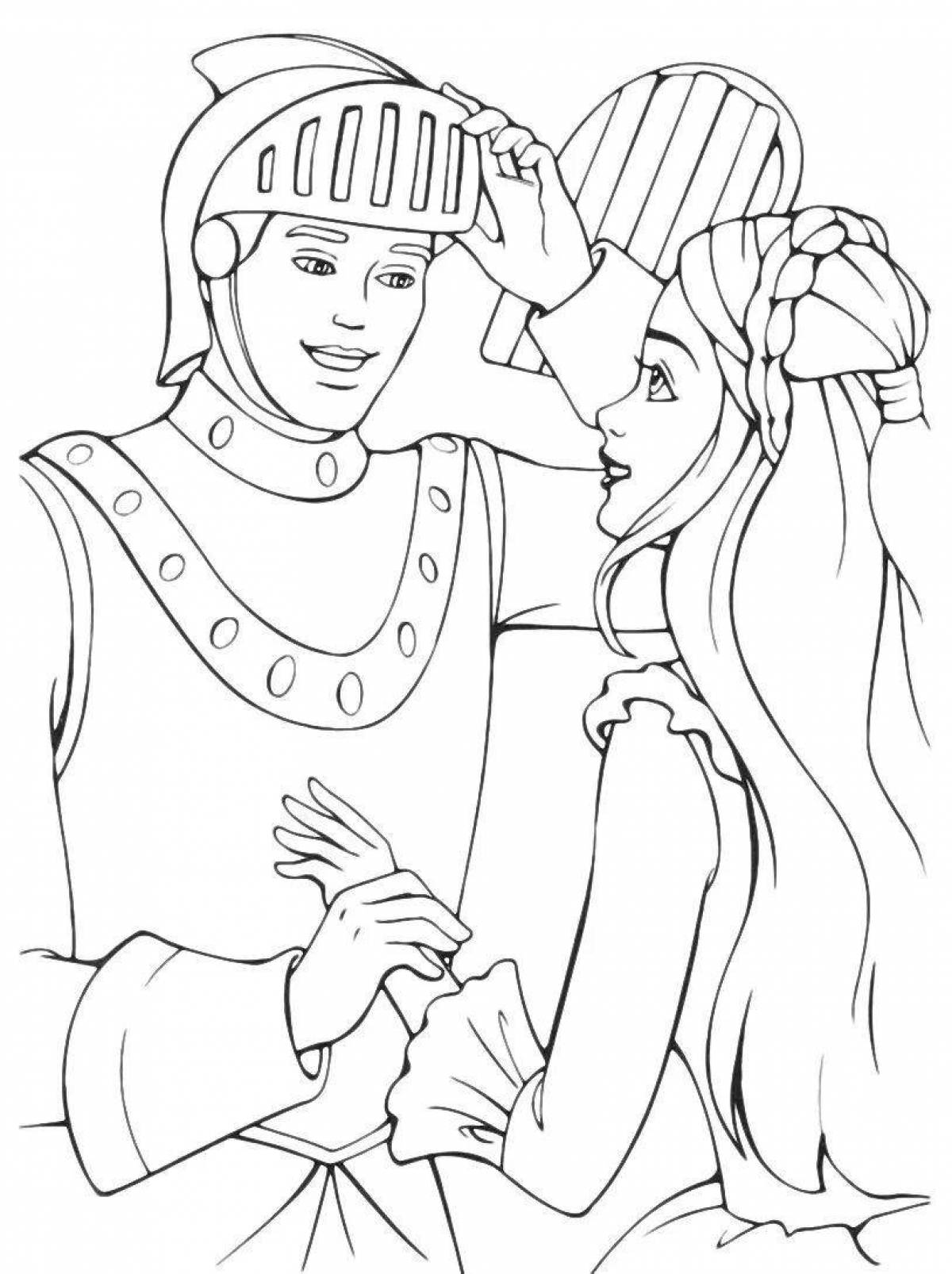Brilliant coloring princess and knight