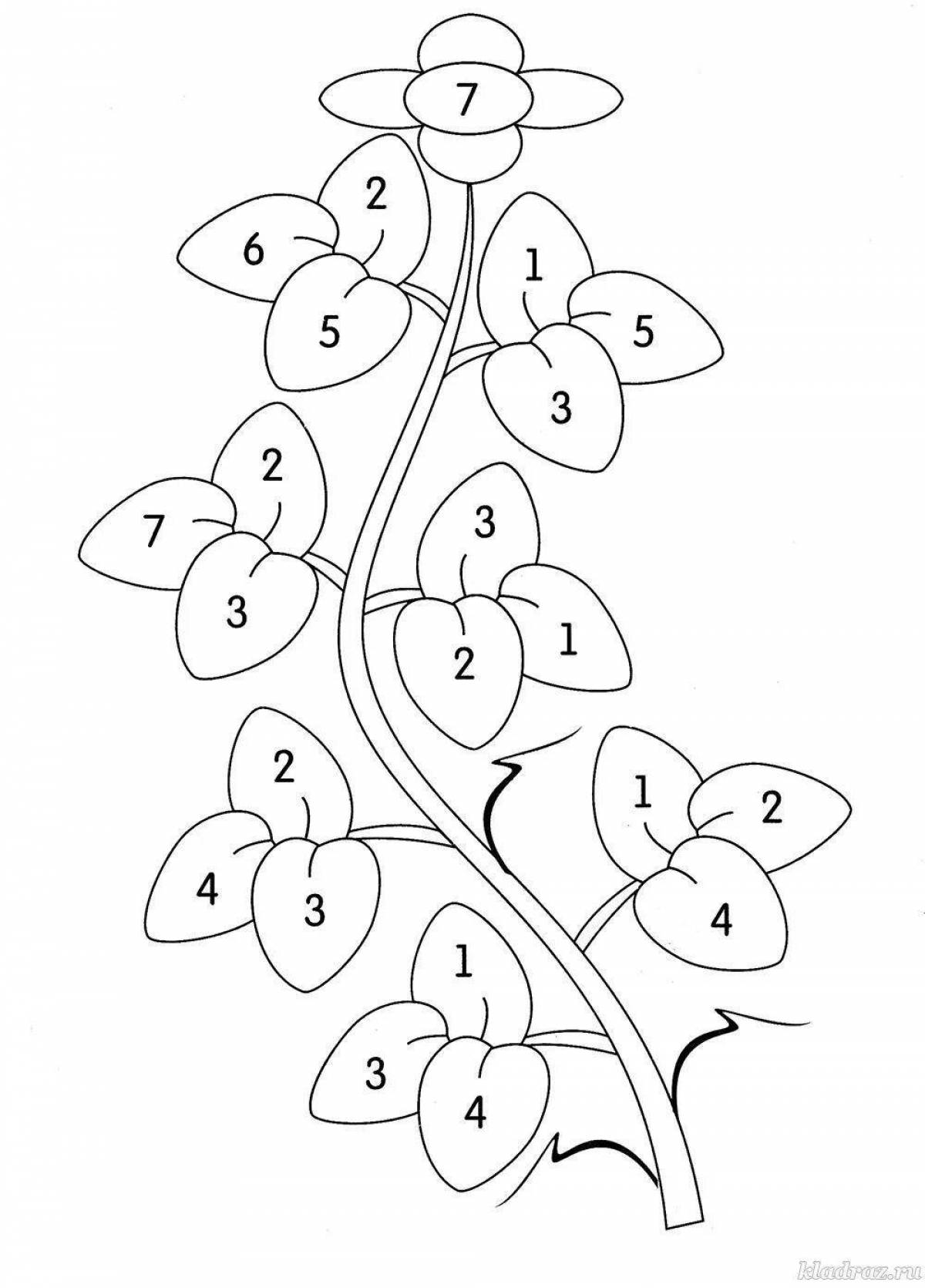 Bright coloring page number 7 composition