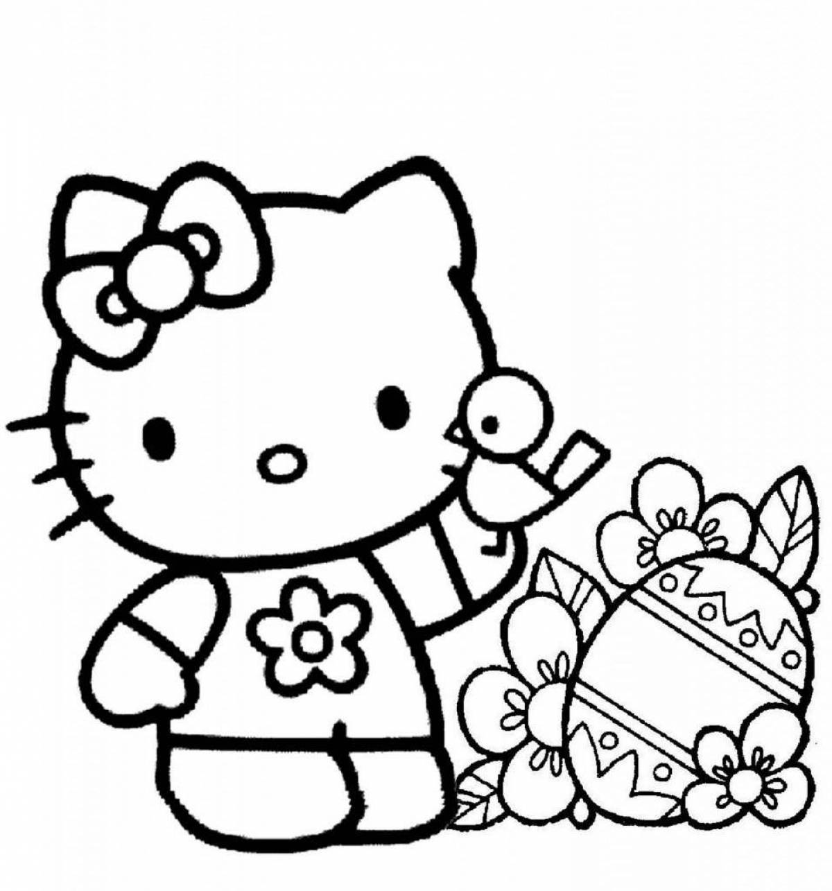 Glowing coloring hello kitty