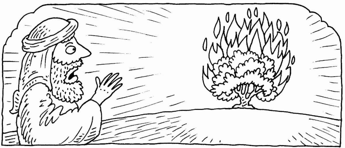 Brilliant drawing of a burning bush