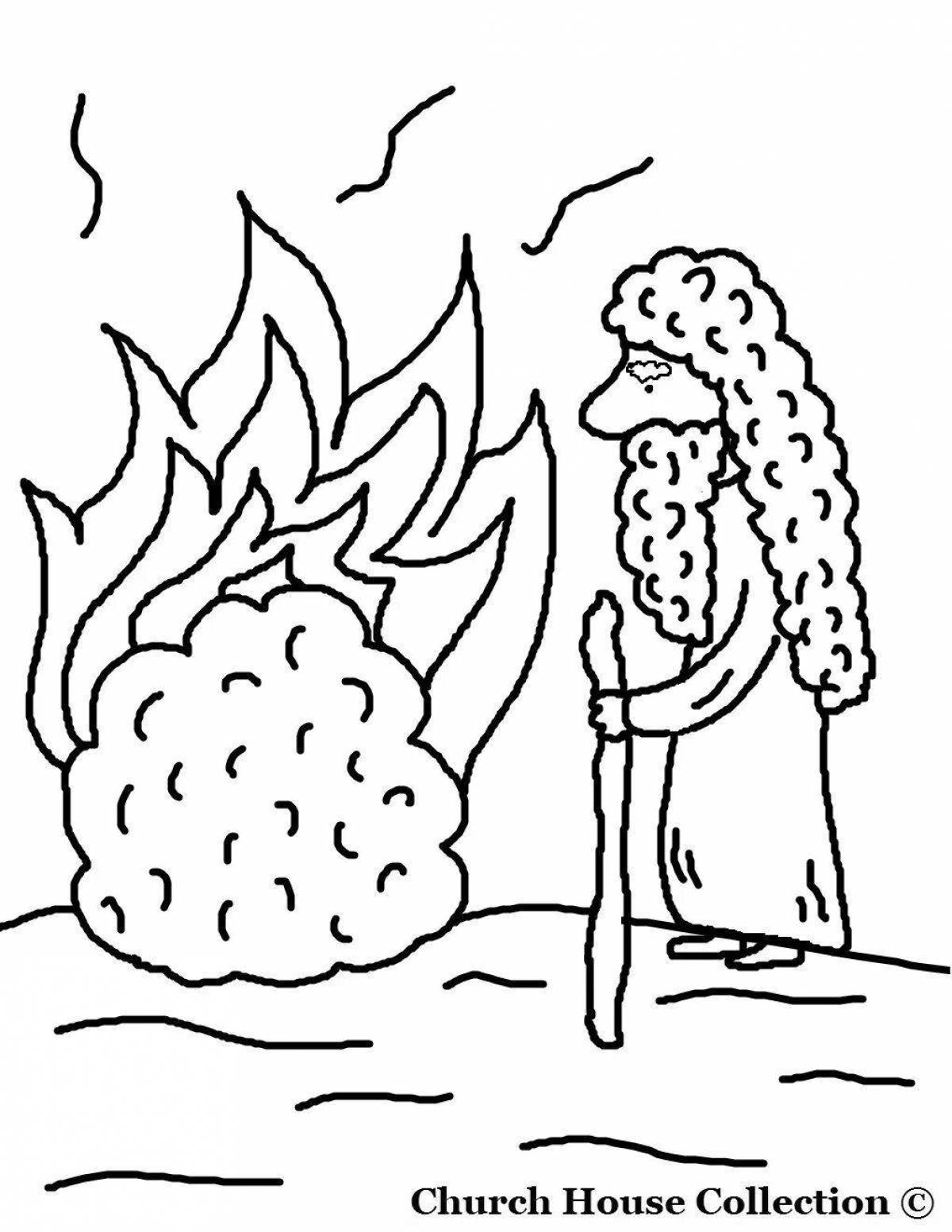 Attractive drawing of a burning bush